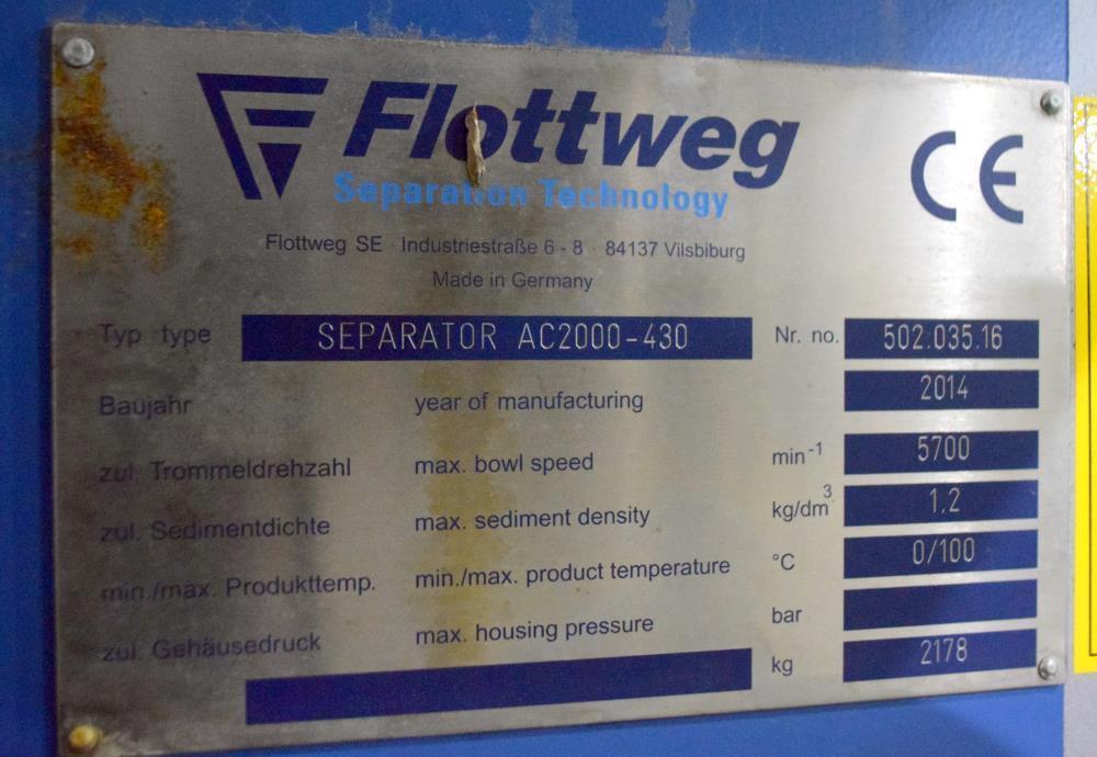 2014 FLOTTWEG AC 2000-430 Other | Machine Tool Emporium