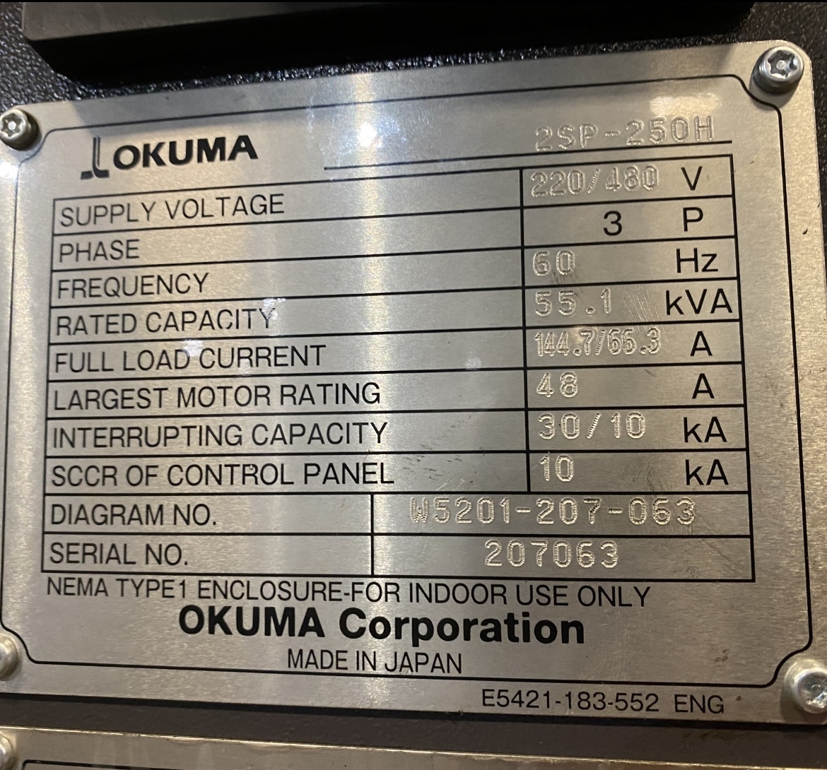 2018 OKUMA 2SP-250H CNC Lathes | Machine Tool Emporium